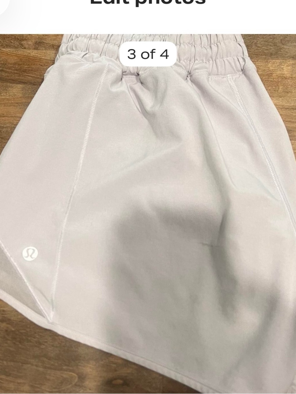 Lululemon Hotty Hot Low Rise Lined short 4” SZ 10.. Lavender in color - Picture 3 of 4